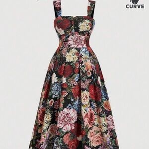 SHEIN Red and Pink Sleeveless Maxi Dress for Weddings